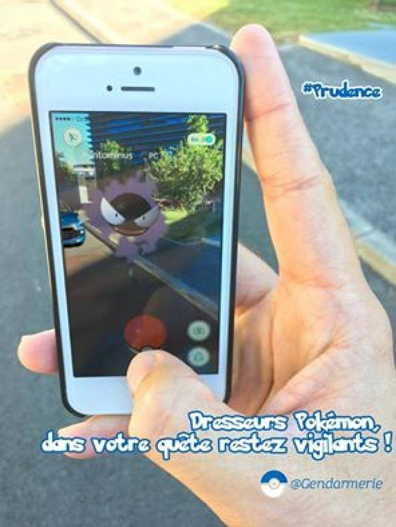 Pokemon Go : La gendarmerie nationale met en garde les joueurs dans un message de prévention qui ne manque pas d’humour